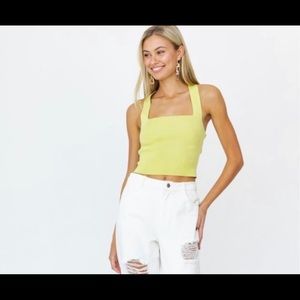 Lelia yellow crop top